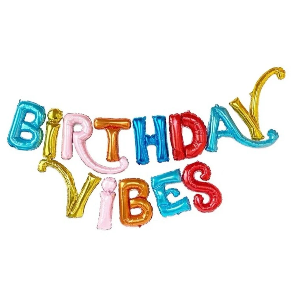 Packed Party Birthday Vibes Multi Color Mylar Balloon Banner 22 Feet